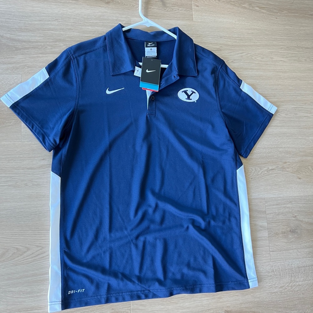 Nike Dri-fit BYU Men’s Polo Shirt Size M Blue